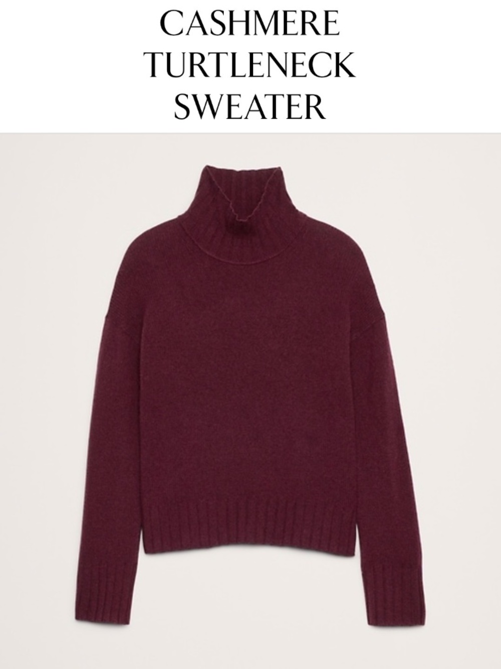 Banana Republic Oversized Cashmere Funnel Neck in Port Wine